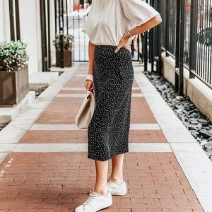 Amazon The Drop Black and White Polka Dot Skirt